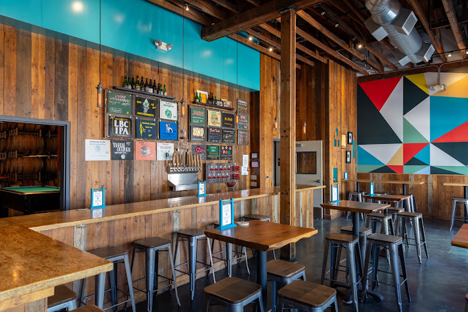Beachwood Blendery taproom interior with a pool table in the corner